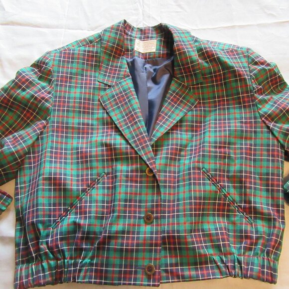 Womens Vtg Pendleton Plaid Tartan Button Up Wool Jacket Sz XL - Picture 1 of 6